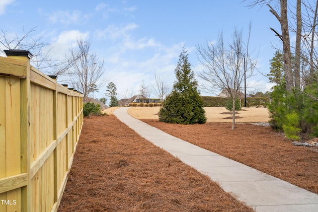 view of yard featuring fence