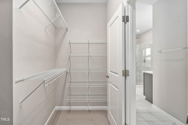 view of walk in closet