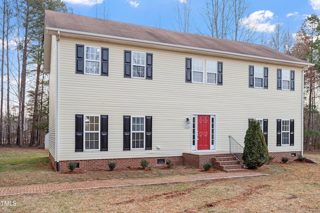 colonial-style house with crawl space