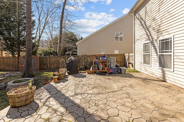 view of patio featuring a fenced backyard