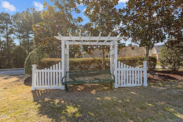 view of gate with fence