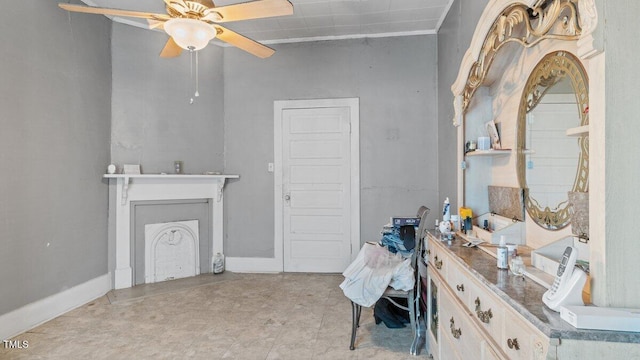 home office featuring ceiling fan