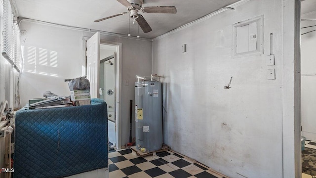 utility room with water heater