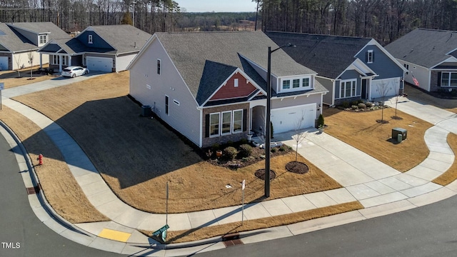 aerial view with a residential view