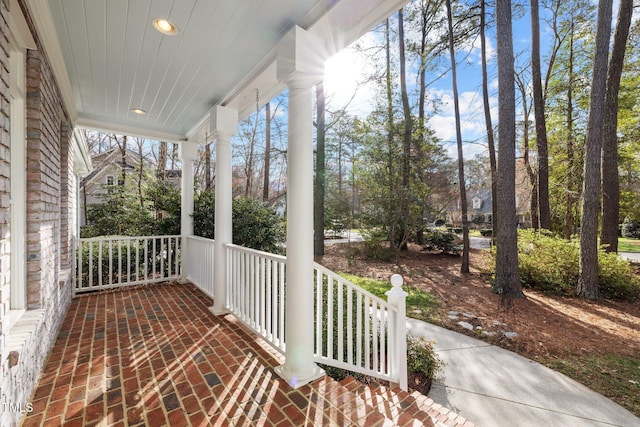 view of patio / terrace featuring covered porch