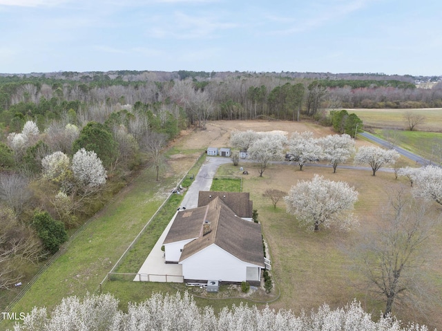 drone / aerial view featuring a rural view