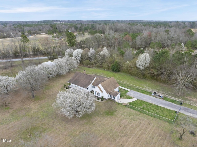 bird's eye view with a rural view