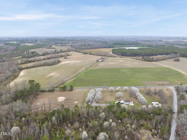 drone / aerial view with a rural view