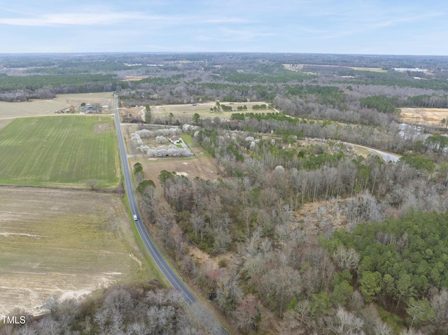 aerial view with a rural view