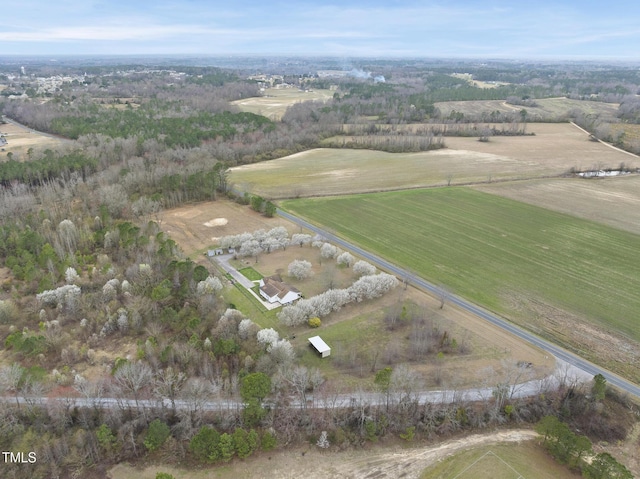 aerial view with a rural view