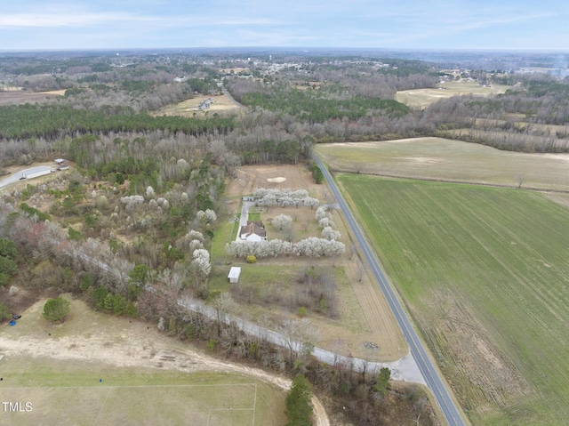 bird's eye view featuring a rural view