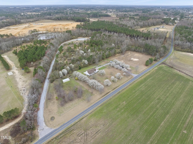 aerial view with a rural view