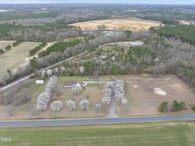 drone / aerial view with a rural view