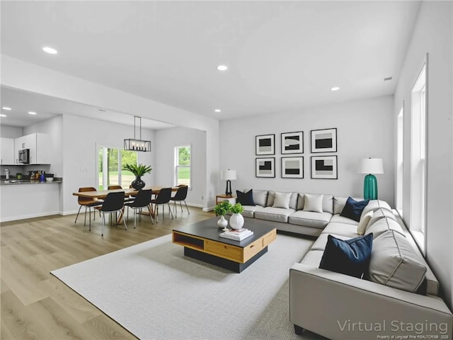 232 Penfield Way, Raeford, NC 28376 - living room with light wood-type flooring and recessed lighting