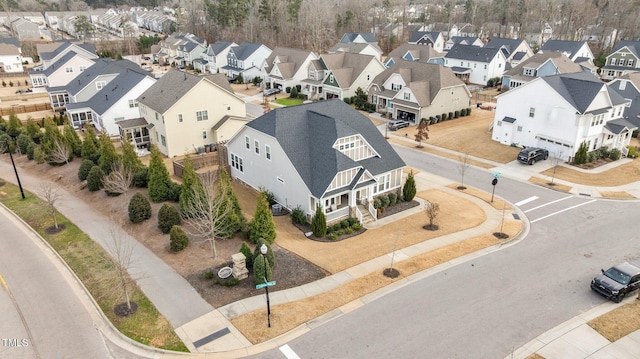 drone / aerial view with a residential view