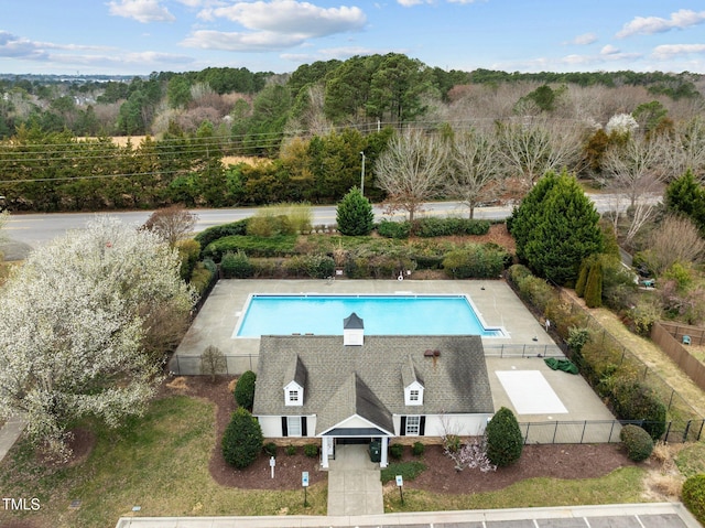 view of pool featuring a gazebo, fence, and a fenced in pool