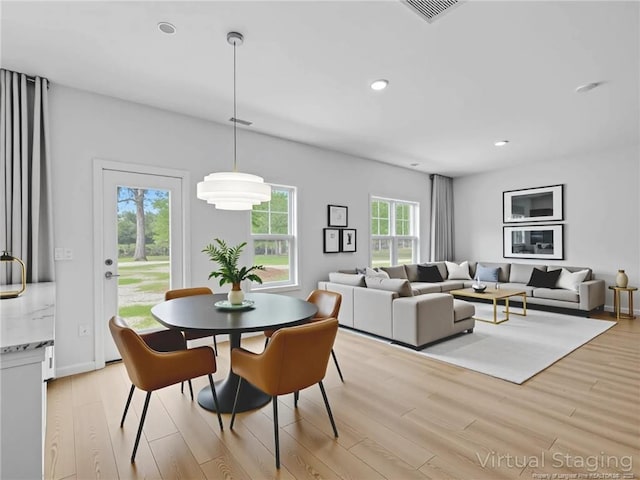 330 Penfield Way, Raeford, NC 28376 - dining area featuring light wood-type flooring and recessed lighting