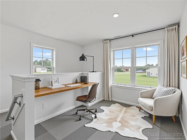 330 Penfield Way, Raeford, NC 28376 - carpeted office space with built in desk and recessed lighting