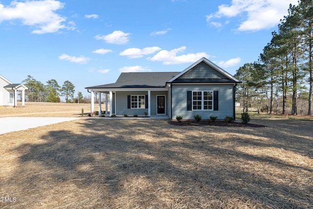 view of front of property with covered porch