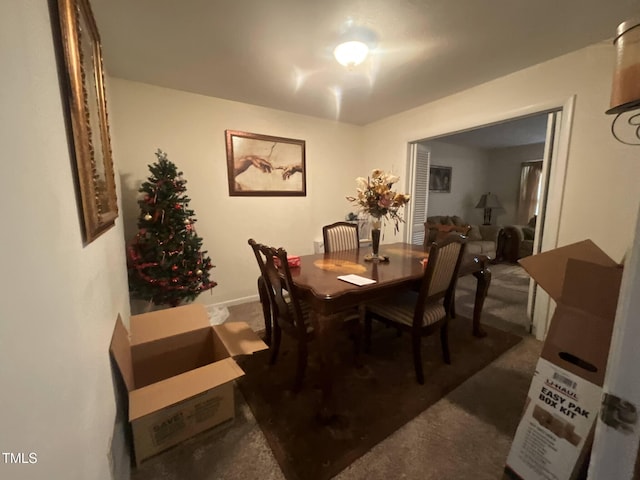 view of carpeted dining room