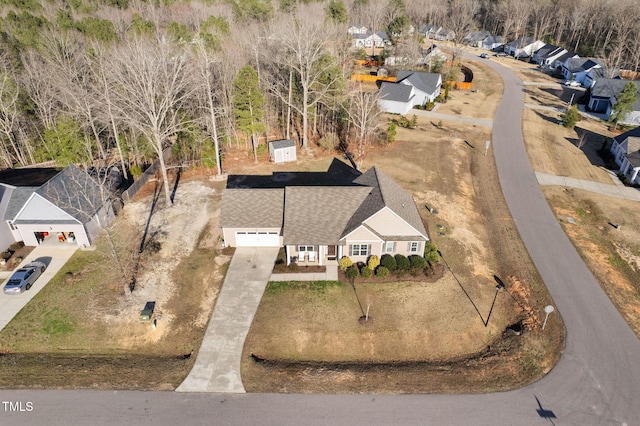 aerial view featuring a residential view