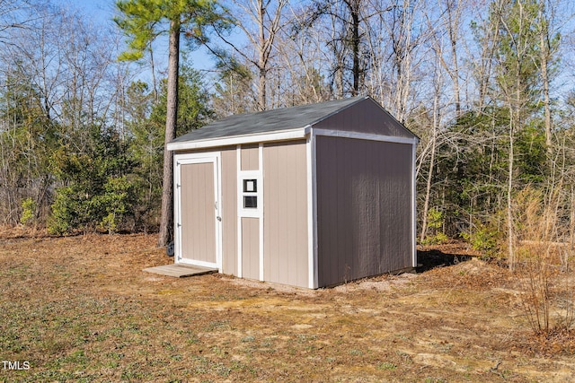 view of shed