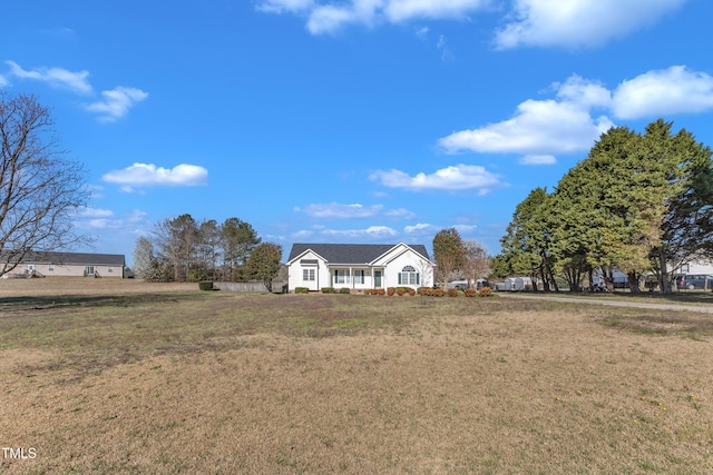 view of front of property with a front lawn