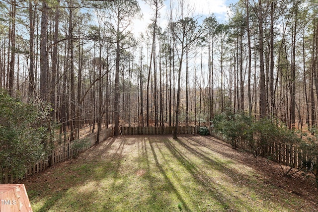 view of yard featuring fence