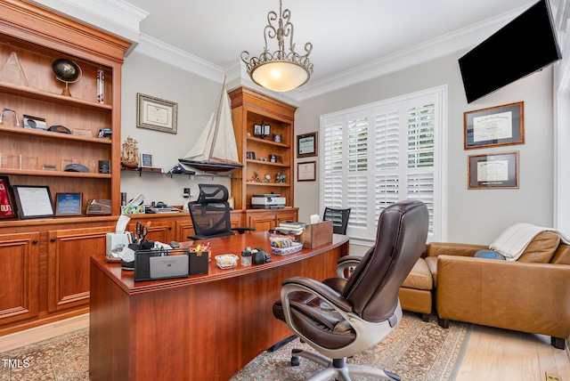 12500 Richmond Run Dr, Raleigh, NC 27614 - office space with crown molding and light wood-style floors