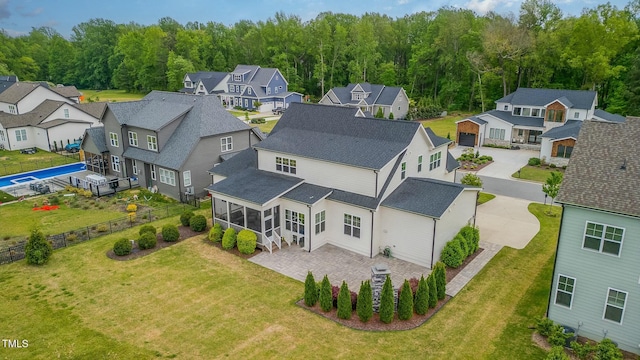 drone / aerial view featuring a residential view