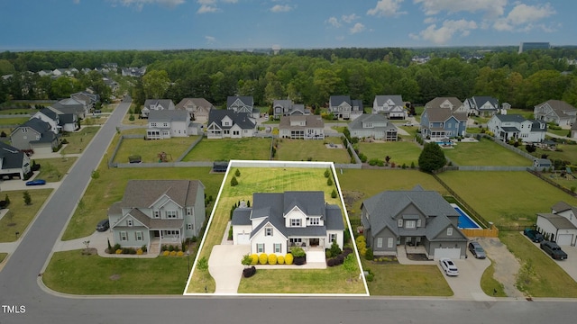 aerial view featuring a residential view