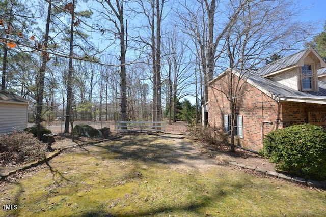 view of yard with fence