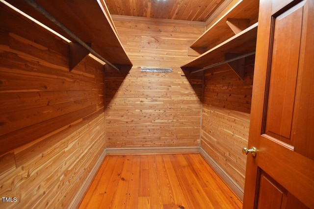 walk in closet featuring wood-type flooring