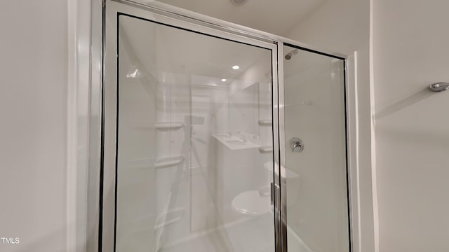 bathroom featuring a shower stall