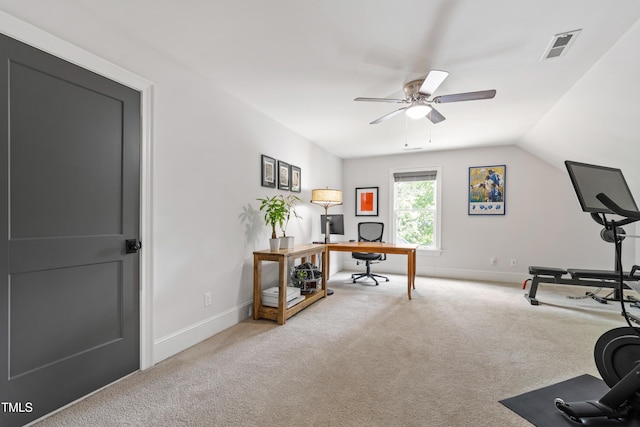 3337 Cheswick Dr, Raleigh, NC 27609 - carpeted office space with a ceiling fan and baseboards
