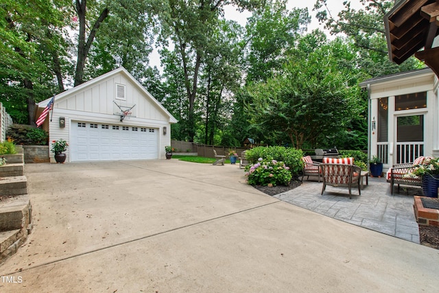 3337 Cheswick Dr, Raleigh, NC 27609 - garage with view of wooded area