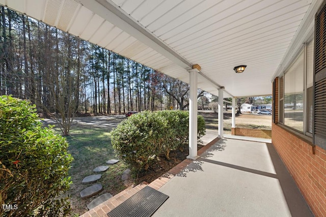 view of patio featuring covered porch