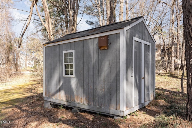 view of shed