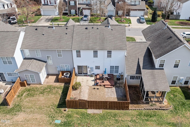 bird's eye view with a residential view