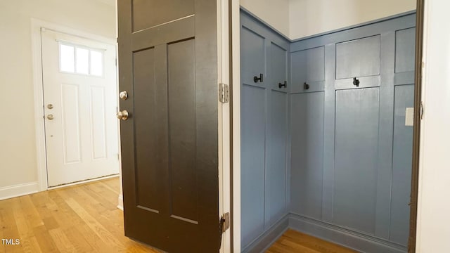 foyer featuring light wood-type flooring