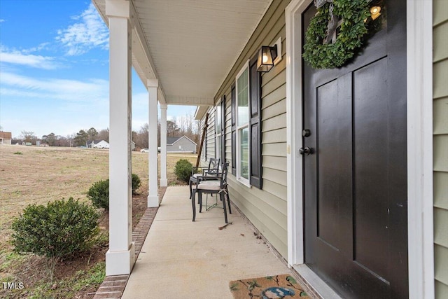 view of patio / terrace with a porch