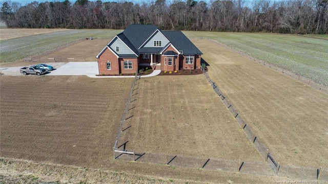 bird's eye view with a rural view