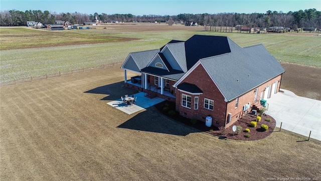 bird's eye view featuring a rural view