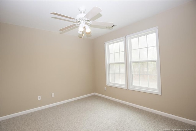 440 Moss Pink Dr, Vass, NC 28394 - carpeted spare room with baseboards, ceiling fan, and visible vents