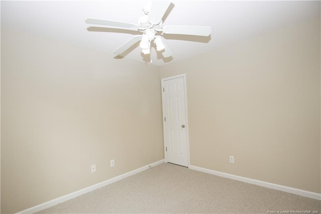 440 Moss Pink Dr, Vass, NC 28394 - empty room with a ceiling fan, baseboards, and light colored carpet