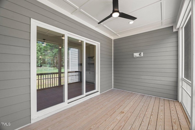 9004 Penny Rd, Raleigh, NC 27606 - unfurnished sunroom featuring ceiling fan
