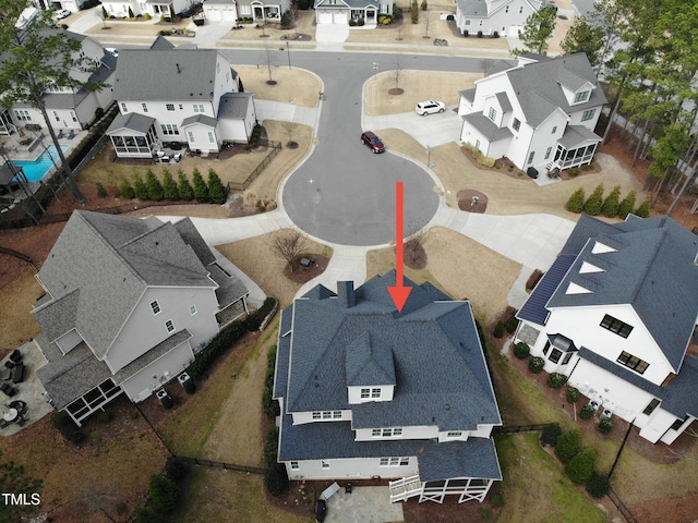 birds eye view of property featuring a residential view