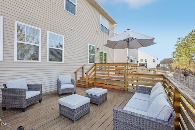 wooden terrace with fence