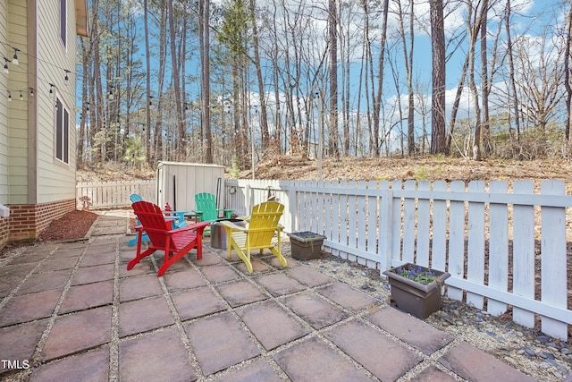 view of patio / terrace featuring a fenced backyard