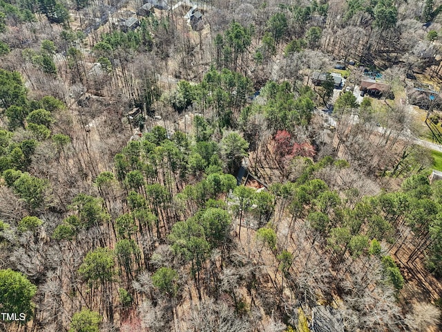 aerial view featuring a forest view